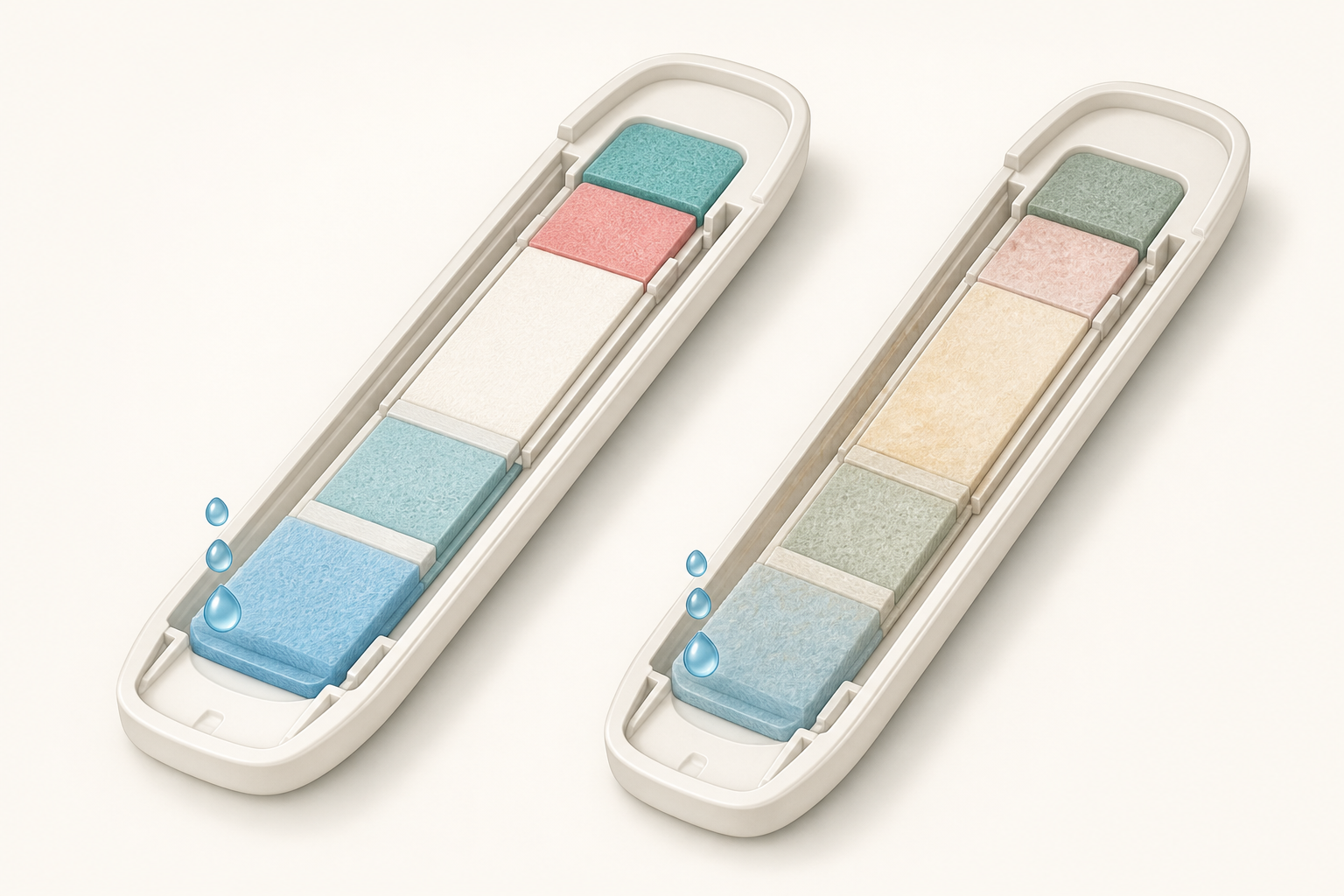 A cutaway illustration compares a fresh pregnancy test strip with an older strip that has faded, uneven reagent zones.